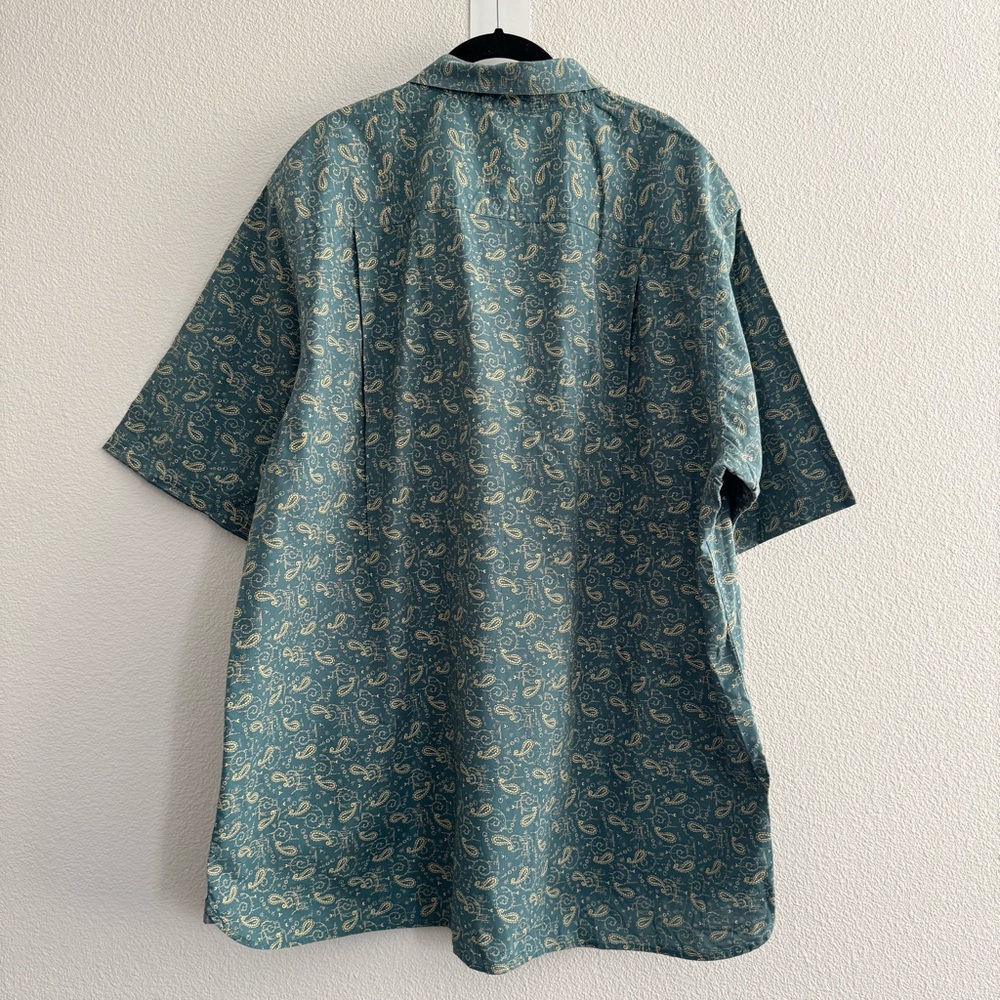 Pendleton Thomas Kay Blue Paisley Short Sleeve Casual Button Down Shirt - Picture 3 of 9